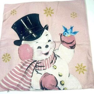 Christmas Pillow Covers Santa Christmas Wreath Snowman Truck Set of 4 17x17 Inch